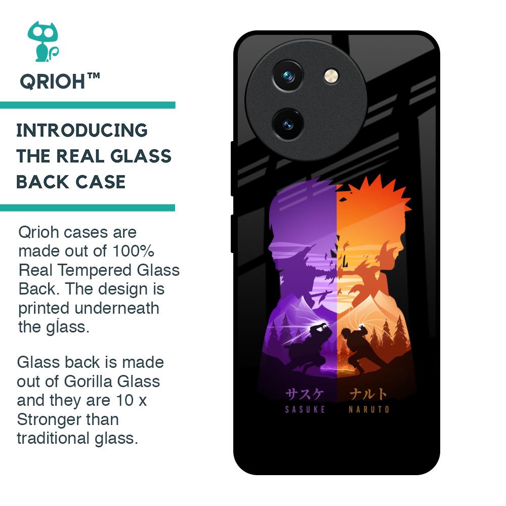 Minimalist Anime Glass Case for Vivo T3X 5G