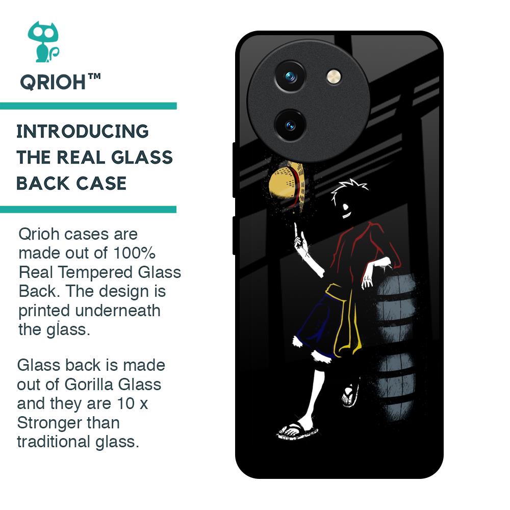 Luffy Line Art Glass Case for Vivo T3X 5G