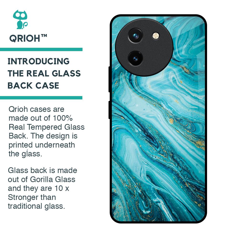 Ocean Marble Glass Case for Vivo T3X 5G