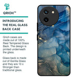 Blue Cool Marble Glass Case for Vivo T3X 5G