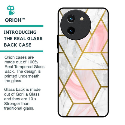 Geometrical Marble Glass Case for Vivo T3X 5G