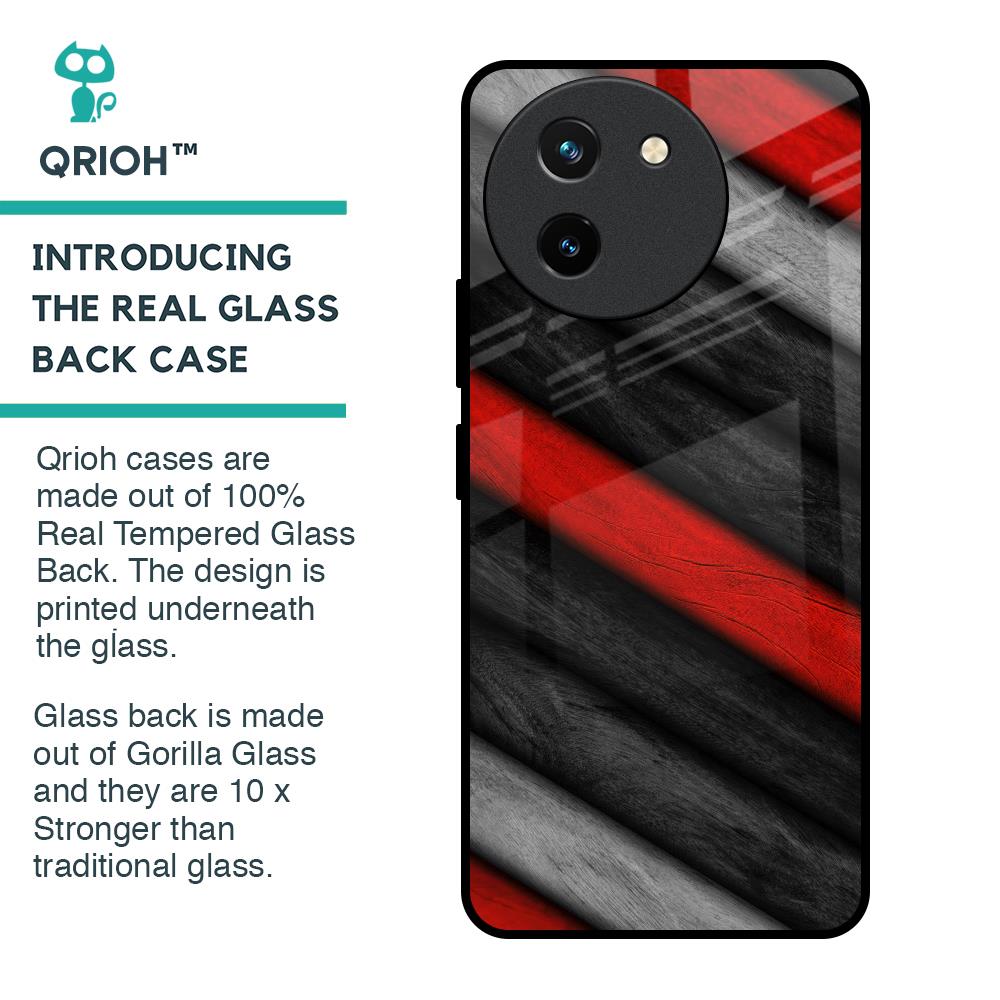 Soft Wooden Texture Glass Case for Vivo T3X 5G