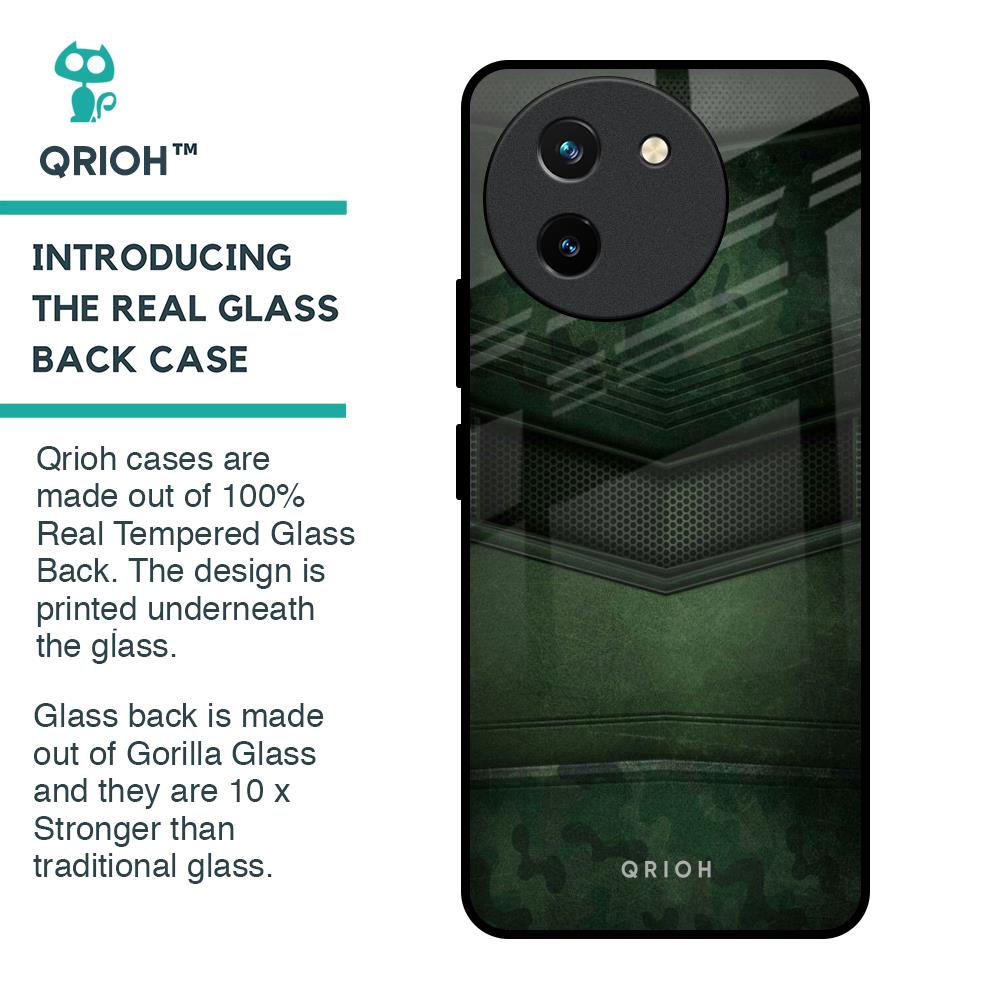 Green Leather Glass Case for Vivo T3X 5G