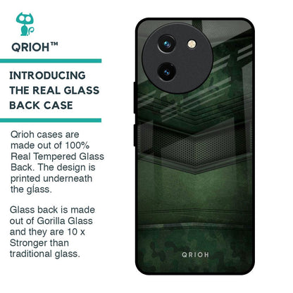 Green Leather Glass Case for Vivo T3X 5G