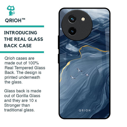 Deep Ocean Marble Glass Case for Vivo T3X 5G