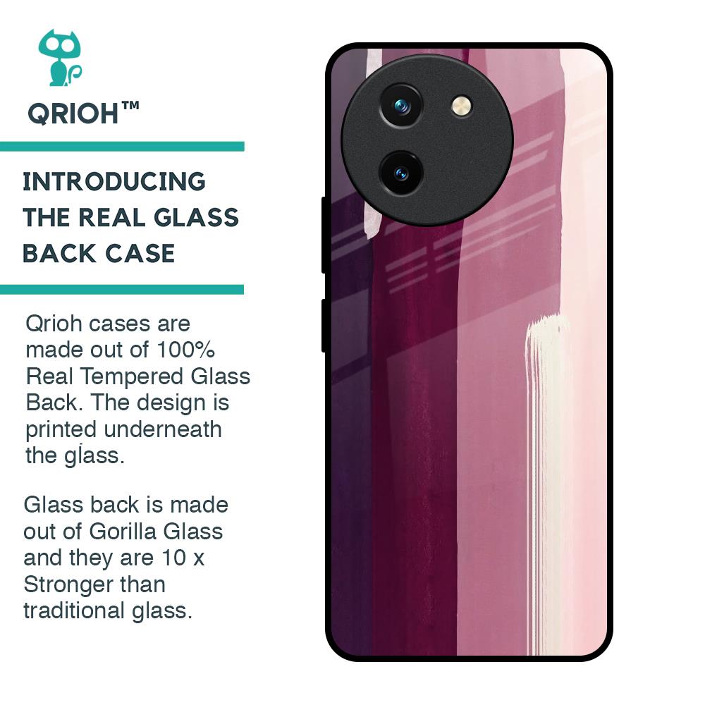Brush Stroke Art Glass Case for Vivo T3X 5G