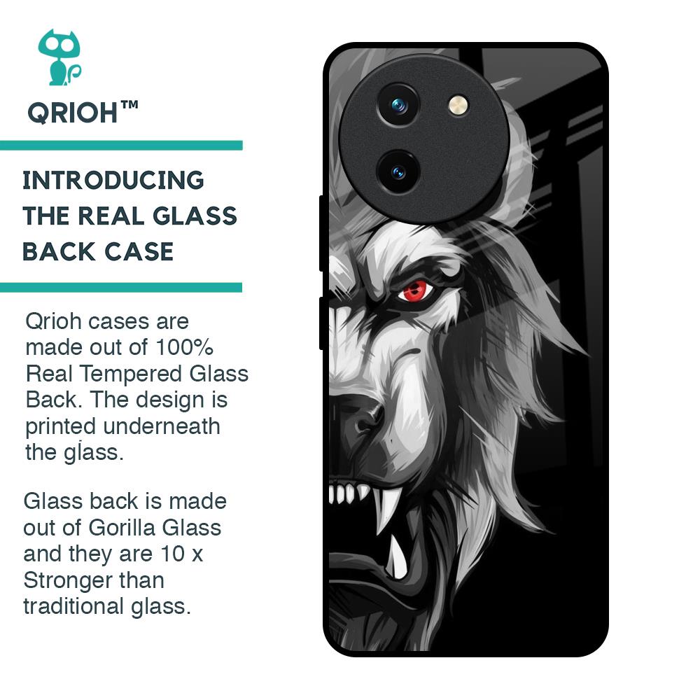 Wild Lion Glass Case for Vivo T3X 5G
