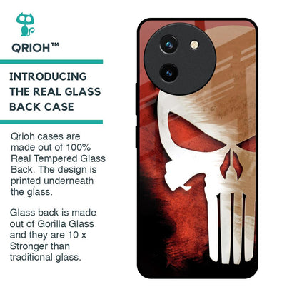 Red Skull Glass Case for Vivo T3X 5G