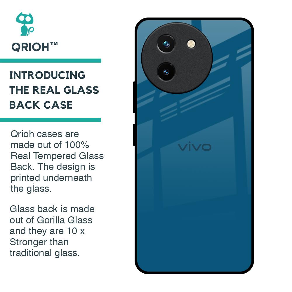 Cobalt Blue Glass Case for Vivo T3X 5G
