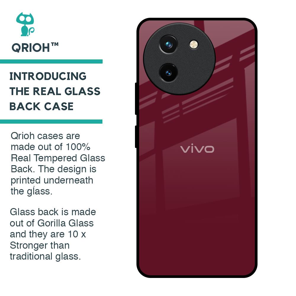 Classic Burgundy Glass Case for Vivo T3X 5G