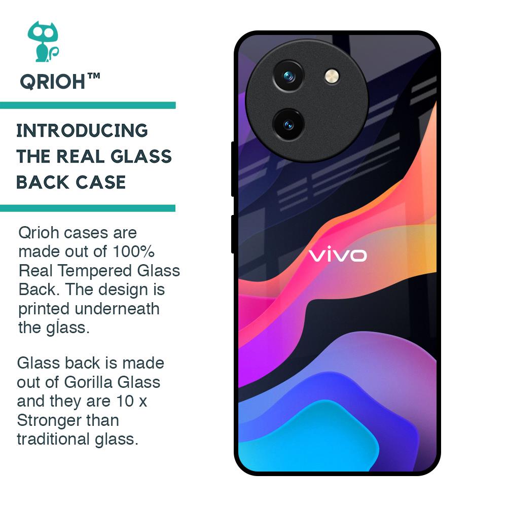 Colorful Fluid Glass Case for Vivo T3X 5G