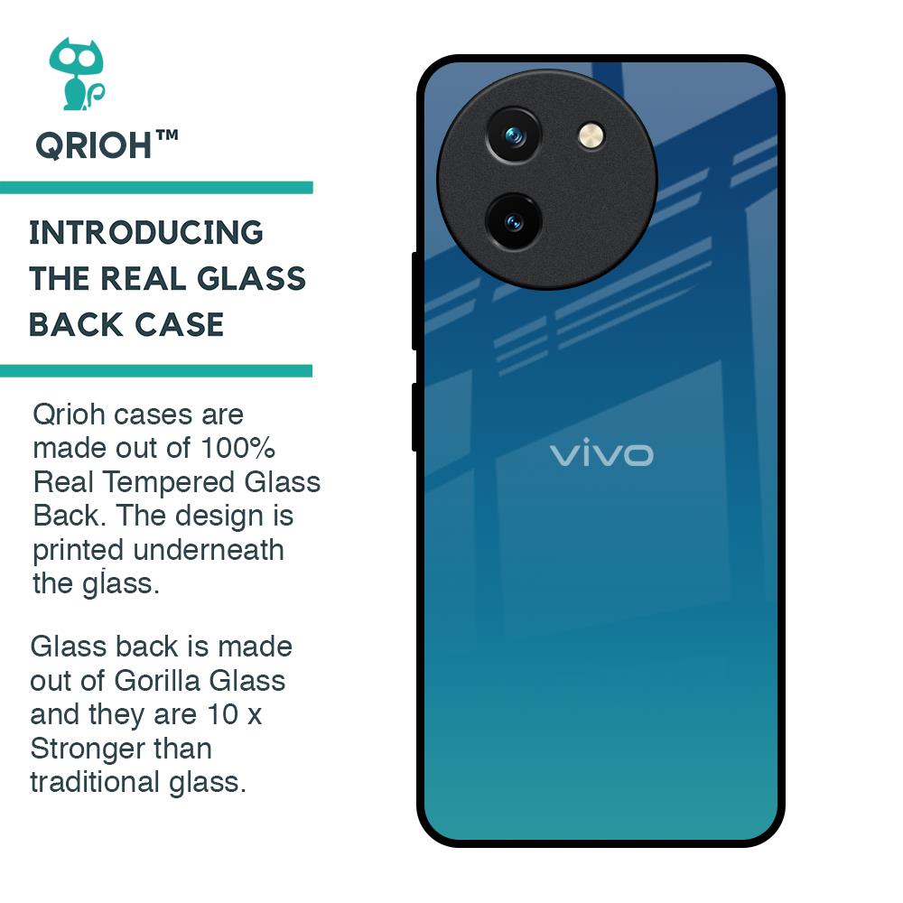 Celestial Blue Glass Case For Vivo T3X 5G