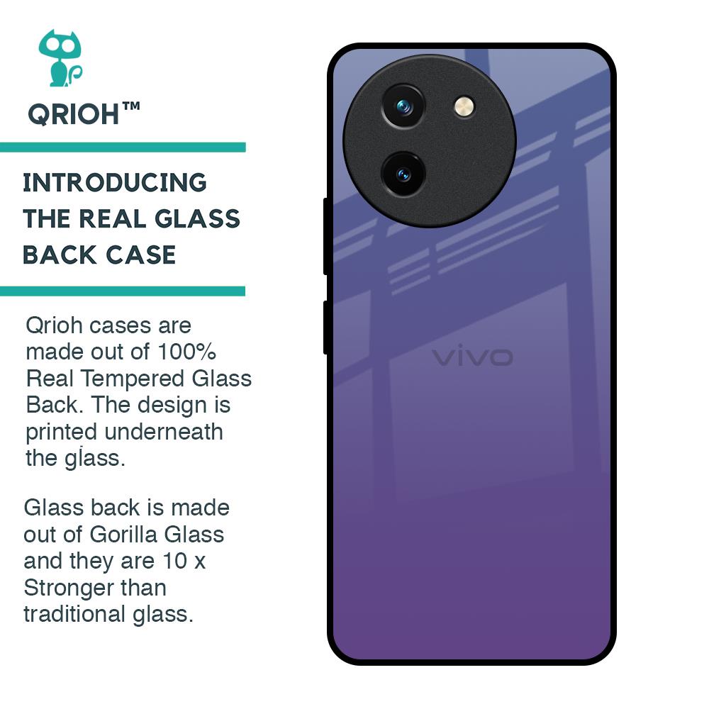 Indigo Pastel Glass Case For Vivo T3X 5G