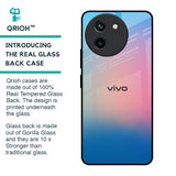 Blue & Pink Ombre Glass case for Vivo T3X 5G