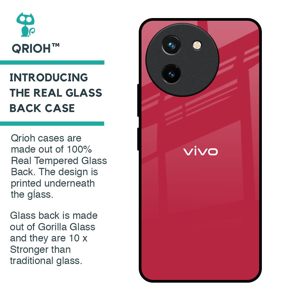 Solo Maroon Glass case for Vivo T3X 5G