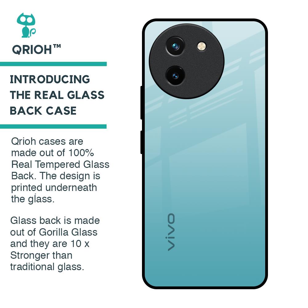 Arctic Blue Glass Case For Vivo T3X 5G