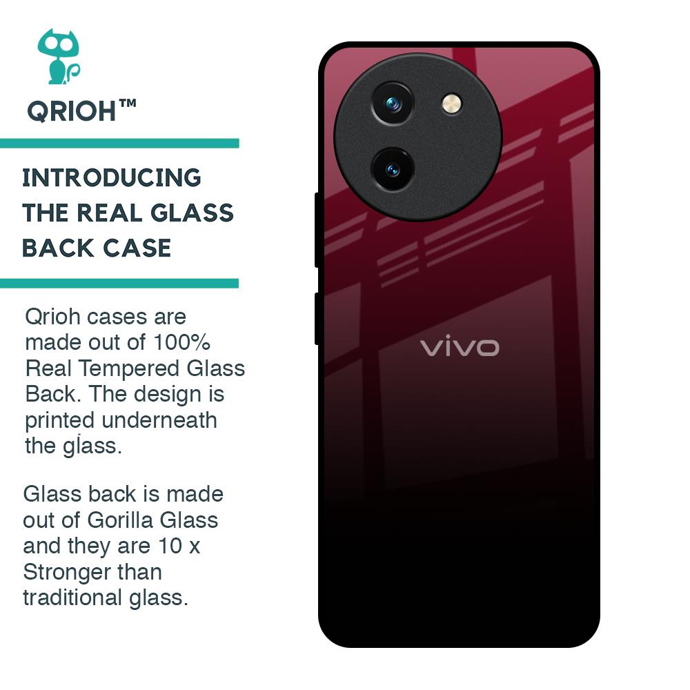 Wine Red Glass Case For Vivo T3X 5G