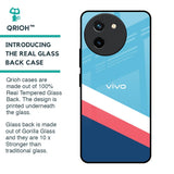 Pink & White Stripes Glass Case For Vivo T3X 5G