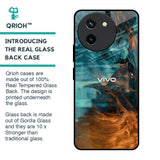 Golden Splash Glass Case for Vivo T3X 5G