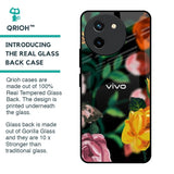 Flowers & Butterfly Glass Case for Vivo T3X 5G