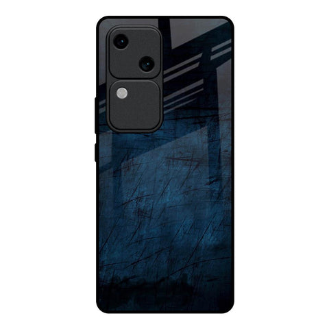 Dark Blue Grunge Vivo V30 5G Glass Back Cover Online