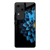 Half Blue Flower Vivo V30 5G Glass Back Cover Online