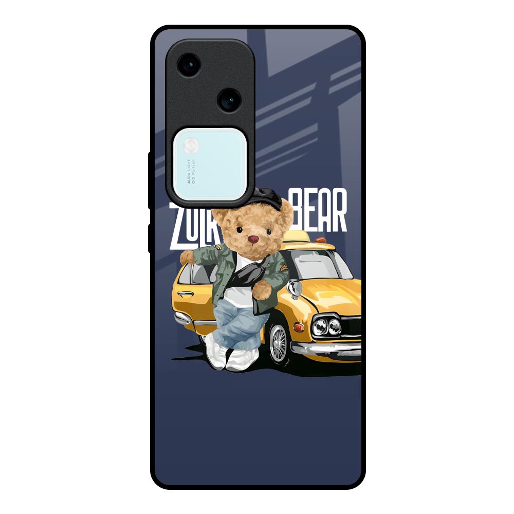 Adventurous Bear Vivo V30 5G Glass Back Cover Online