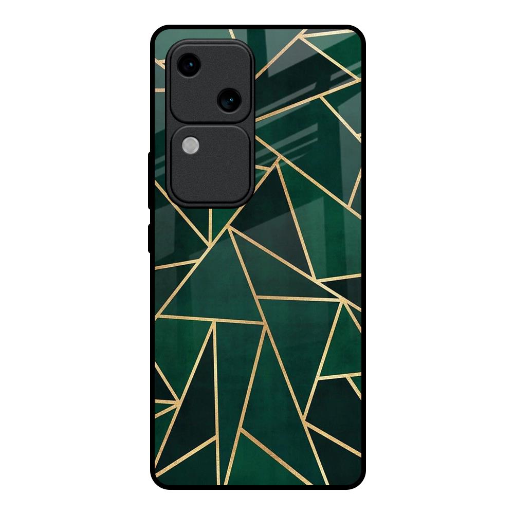 Abstract Green Vivo V30 5G Glass Back Cover Online