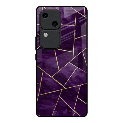 Geometric Purple Vivo V30 5G Glass Back Cover Online
