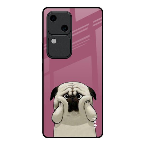 Funny Pug Face Vivo V30 5G Glass Back Cover Online