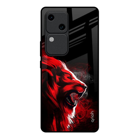 Red Angry Lion Vivo V30 5G Glass Back Cover Online