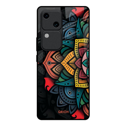 Retro Gorgeous Flower Vivo V30 5G Glass Back Cover Online