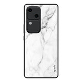 Modern White Marble Vivo V30 5G Glass Back Cover Online