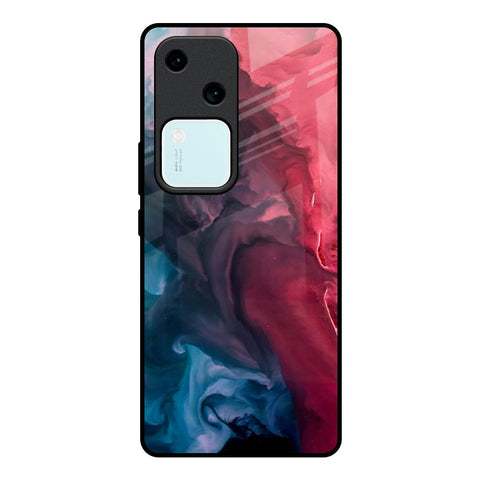 Blue & Red Smoke Vivo V30 5G Glass Back Cover Online