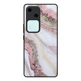 Pink & Gold Gllitter Marble Vivo V30 5G Glass Back Cover Online