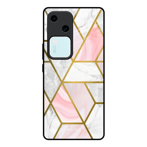 Geometrical Marble Vivo V30 5G Glass Back Cover Online