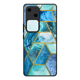 Turquoise Geometrical Marble Vivo V30 5G Glass Back Cover Online