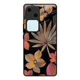 Lines Pattern Flowers Vivo V30 5G Glass Back Cover Online