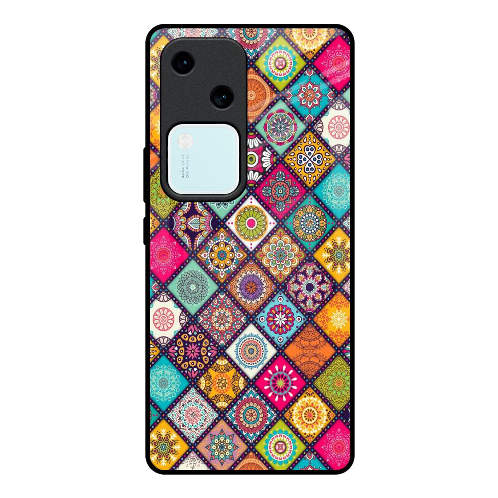 Multicolor Mandala Vivo V30 5G Glass Back Cover Online