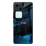 Polygonal Blue Box Vivo V30 5G Glass Back Cover Online