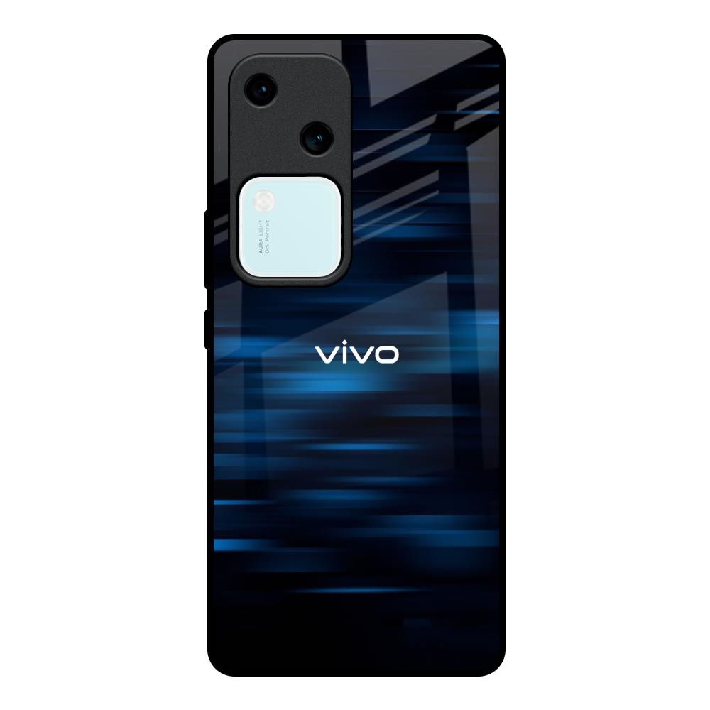 Blue Rough Abstract Vivo V30 5G Glass Back Cover Online