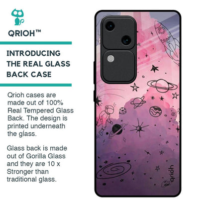 Space Doodles Glass Case for Vivo V30 5G