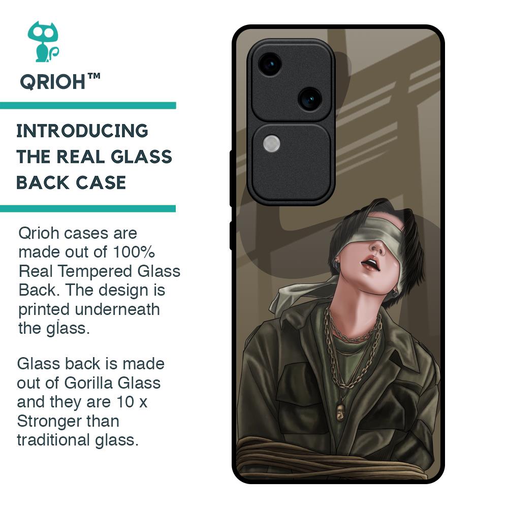 Blind Fold Glass Case for Vivo V30 5G