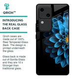 Half Blue Flower Glass Case for Vivo V30 5G