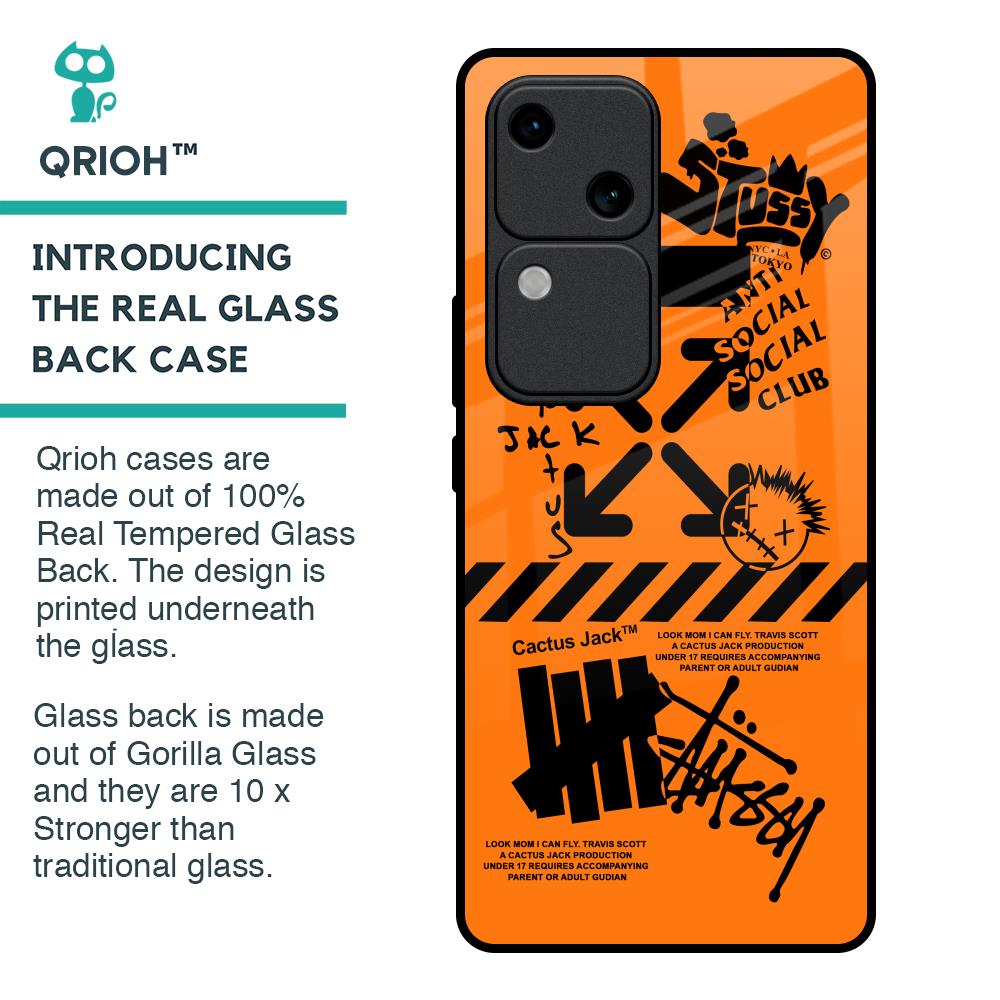 Anti Social Club Glass Case for Vivo V30 5G
