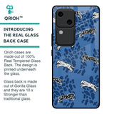 Blue Cheetah Glass Case for Vivo V30 5G