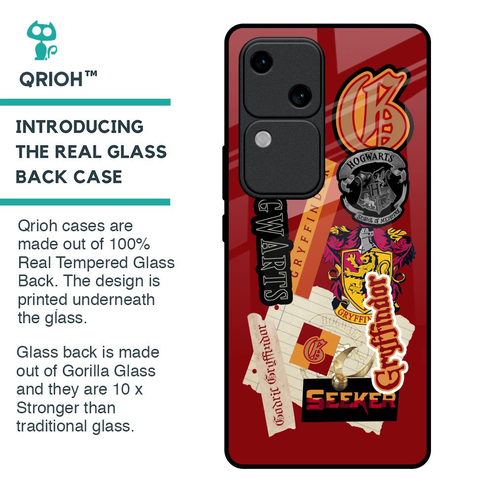 Gryffindor Glass Case for Vivo V30 5G