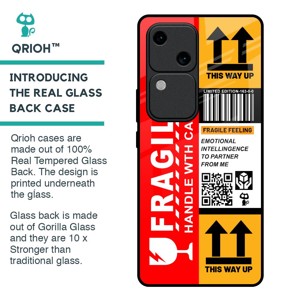 Handle With Care Glass Case for Vivo V30 5G