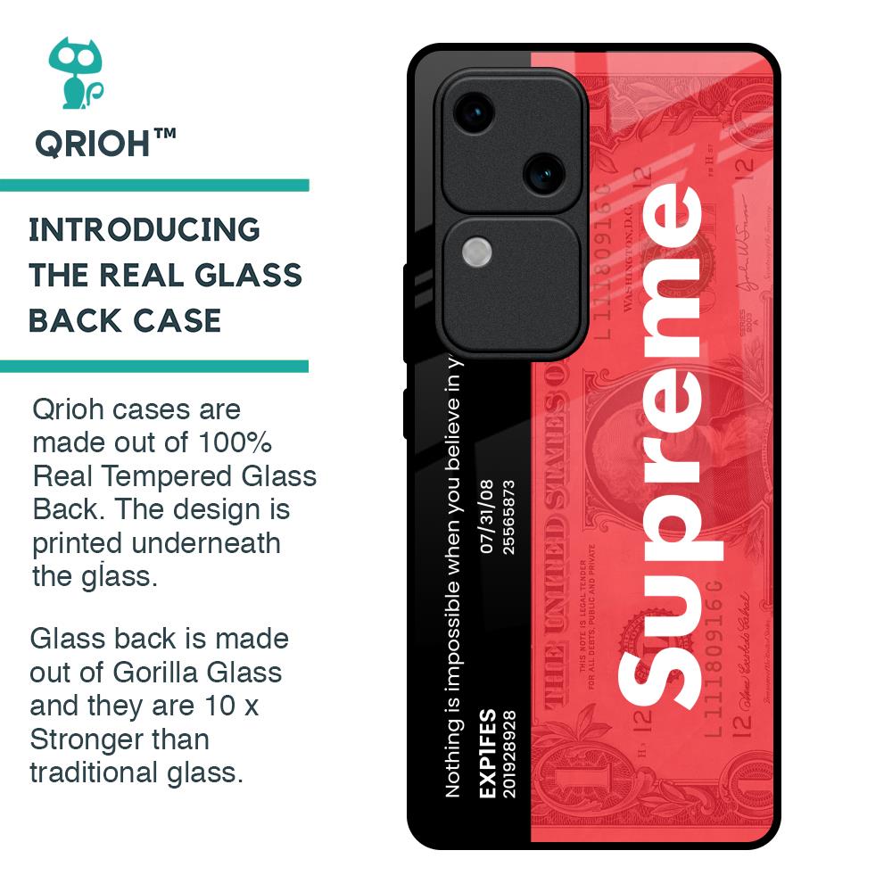 Supreme Ticket Glass Case for Vivo V30 5G