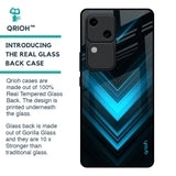 Vertical Blue Arrow Glass Case For Vivo V30 5G
